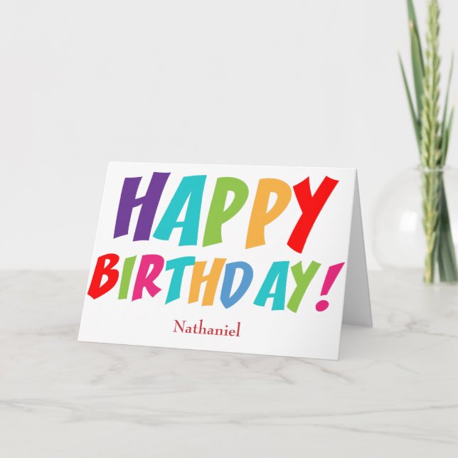 Tarjeta Cumpleaños Feliz Personalizado (Anverso)