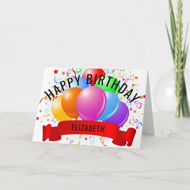 Tarjeta Cumpleaños Feliz Personalizado (Anverso)