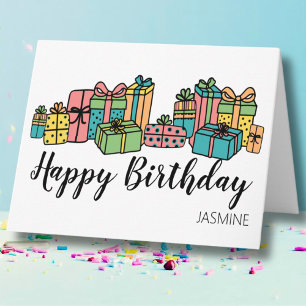 Tarjeta Cumpleaños Feliz Personalizado Colorido