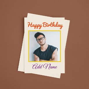 Tarjeta Cumpleaños Feliz Personalizado Con Nombre Y Foto E