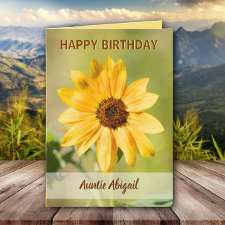 Tarjeta Cumpleaños Feliz Personalizado del Girasol
