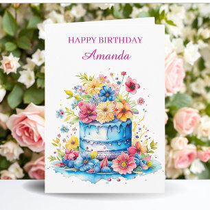 Tarjeta Cumpleaños Feliz Personalizado   Página de colorea