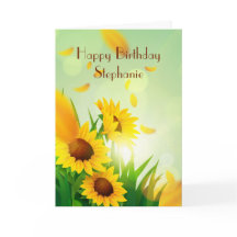 Cumpleaños Feliz Personalizado para Ella Girasoles
