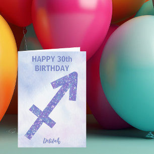 Tarjeta Cumpleaños feliz personalizado signo Sagitario lin