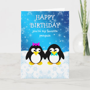 Tarjeta Cumpleaños Feliz Pingüino