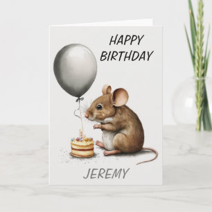 Tarjeta Cumpleaños Feliz Ratón Personalizado 