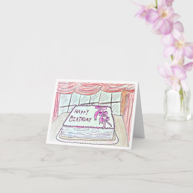Tarjeta Cumpleaños Feliz Rosa  (Orquídea)