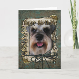 Tarjeta Cumpleaños feliz - Rutas de piedra - Schnauzer