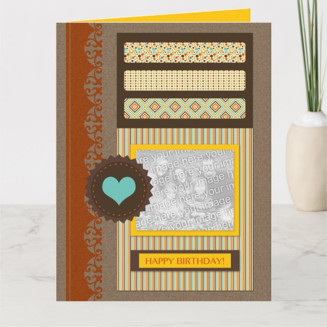 Tarjeta cumpleaños feliz (scrapbook) (Anverso)