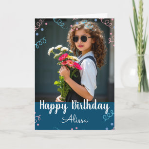 Tarjeta Cumpleaños Feliz Selfie Nombre Personalizado Confe