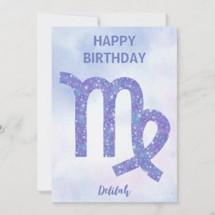 Tarjeta Cumpleaños Feliz Signo Virgo Personalizado Astrolo