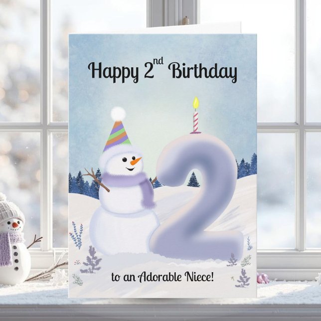 Tarjeta Cumpleaños Feliz Sobrina 2 Snowman Building (Subido por el creador)