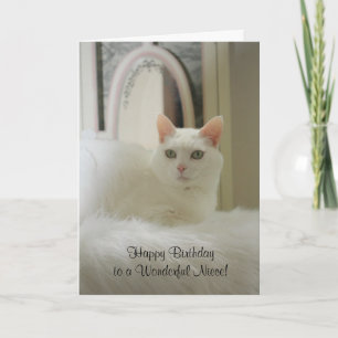 Tarjeta Cumpleaños Femenino/Gato de bonito