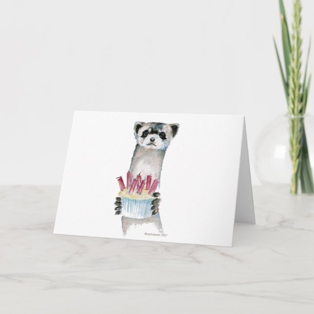 Tarjeta Cumpleaños Ferret (Anverso)