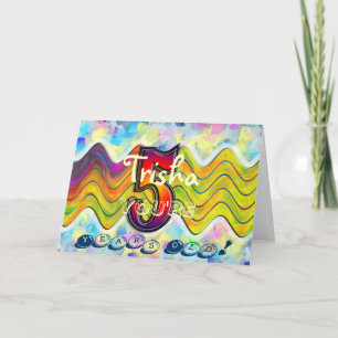 Tarjeta ¡Cumpleaños festivo de 5 años!