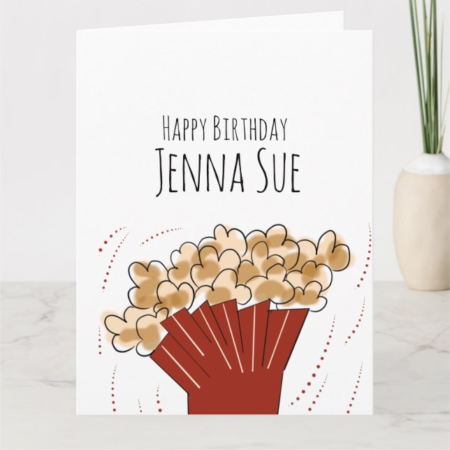 Tarjeta Cumpleaños Fiesta de Película al Aire Libre con Pa (Anverso)