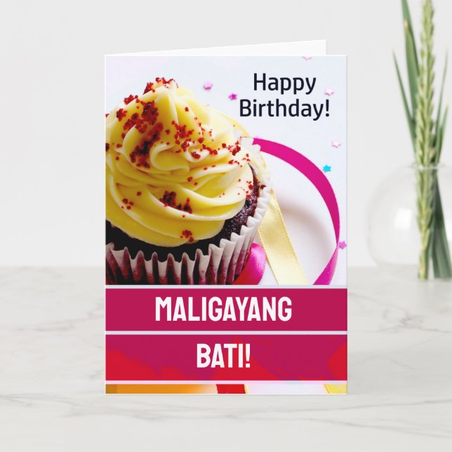 Tarjeta Cumpleaños Filipino Maligayang Bati Filipinas (Anverso)