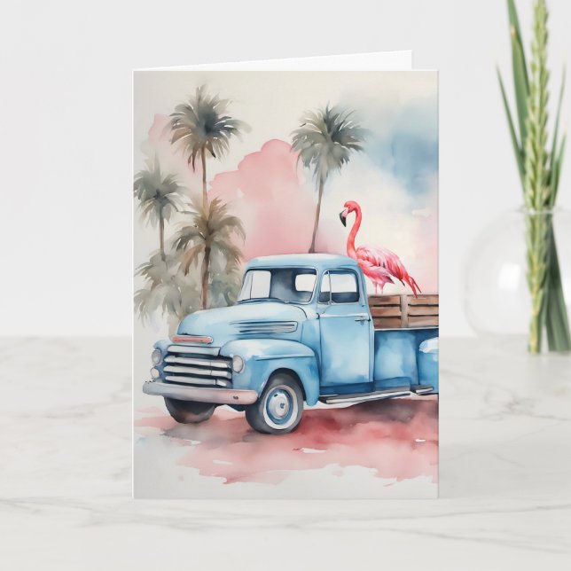 Tarjeta Cumpleaños Flamingo Humor (Anverso)
