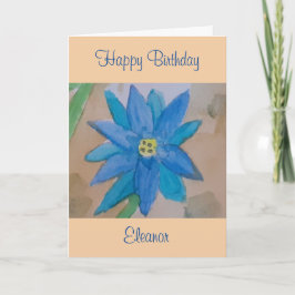 Tarjeta Cumpleaños Flor Azul