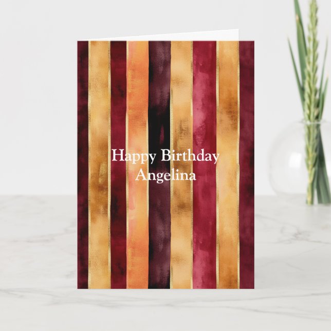 Tarjeta Cumpleaños Flor de Crema Dorada (Anverso)