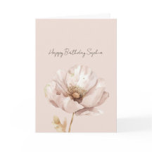 Cumpleaños Flor de Rubor Crema Rosa