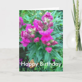 Tarjeta Cumpleaños. Flor de Snapdragon.