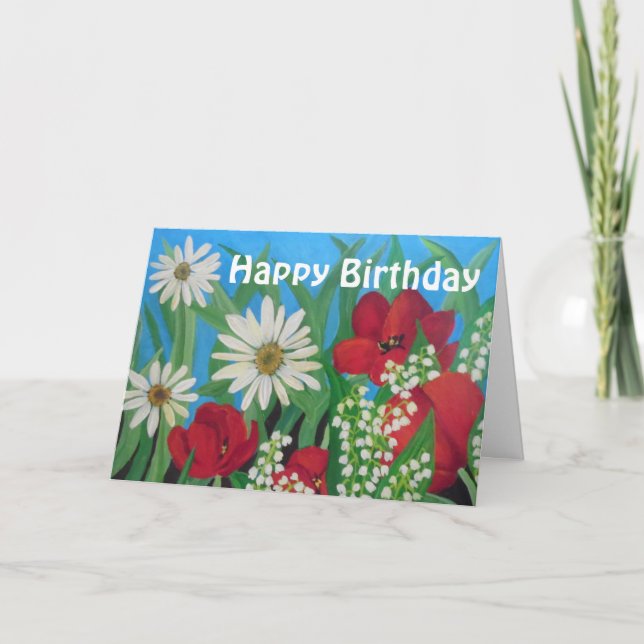 Tarjeta Cumpleaños floral (Anverso)