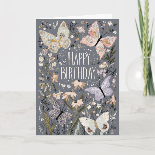 Tarjeta Cumpleaños Floral Bonito (Anverso)