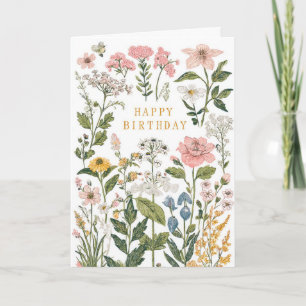 Tarjeta Cumpleaños Floral Bonito