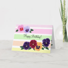 Tarjeta Cumpleaños floral de los pensamientos