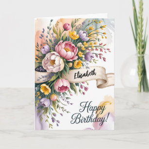 Tarjeta Cumpleaños Floral Encantador