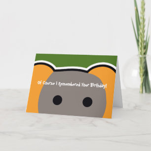 Tarjeta Cumpleaños formado mano del elefante