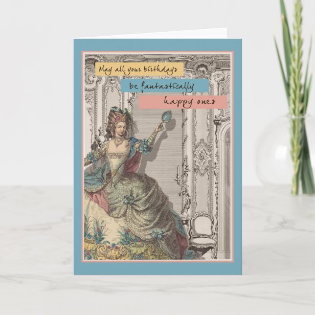 Tarjeta Cumpleaños francés de Fantastc de la moda del (Anverso)