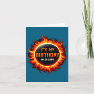 Tarjeta Cumpleaños fresco gráfico de eclipse solar