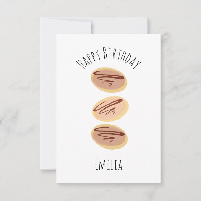 Tarjeta Cumpleaños Galletas de Chocolate Acuarela (Anverso)