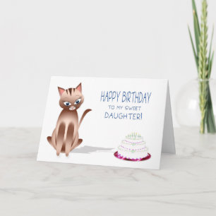 Tarjeta CUMPLEAÑOS - Gato gatito - Hija