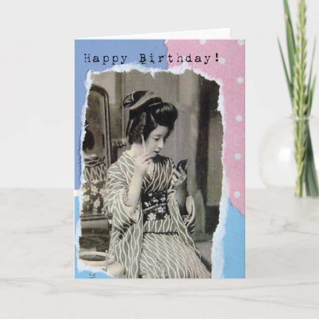 Tarjeta Cumpleaños Geisha (Anverso)