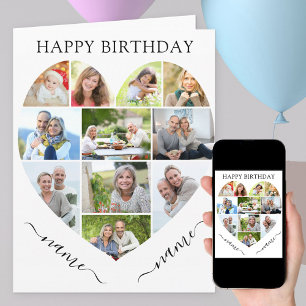 Tarjeta Cumpleaños gemelos Collage de 11 fotos Nombres Scr