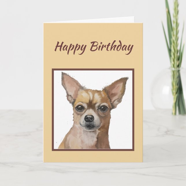Tarjeta Cumpleaños General Divertido Lindo Chihuahua Perro (Anverso)