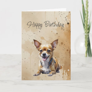 Tarjeta Cumpleaños General Personalizado Perrito Chihuahua