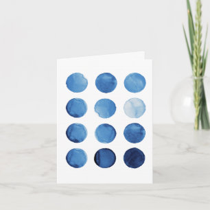 Tarjeta Cumpleaños geométrico abstracto de acuarela azul