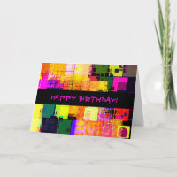 Cumpleaños Geométrico cuadrado feliz