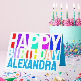 Tarjeta Cumpleaños geométrico y coloreado
