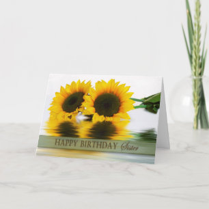 TARJETA CUMPLEAÑOS - GIRASOLES - HERMANA