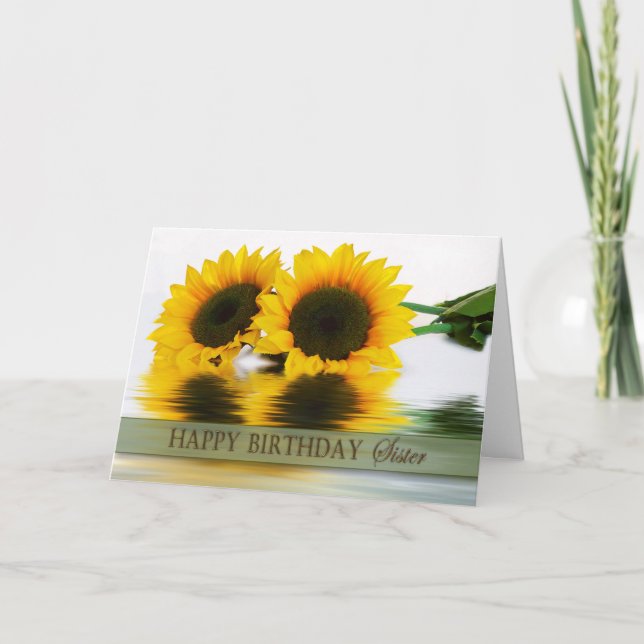 TARJETA CUMPLEAÑOS - GIRASOLES - HERMANA (Anverso)