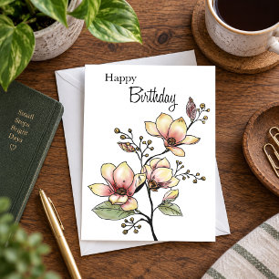 Tarjeta Cumpleaños Golden Blush