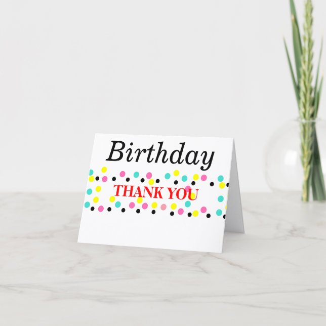 Tarjeta Cumpleaños Gracias Lunares Globos (Anverso)