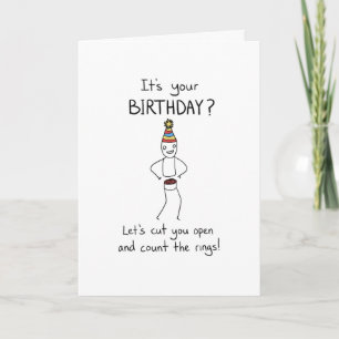 Tarjeta Cumpleaños gracioso: Cuenta los anillos