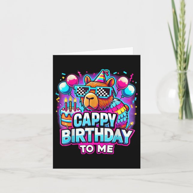 Tarjeta Cumpleaños Gracioso De Cappy Para Mí Capybara (Anverso)