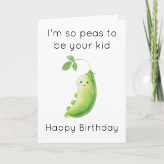 Tarjeta Cumpleaños gracioso de Kid - Jardinería Cute Peas